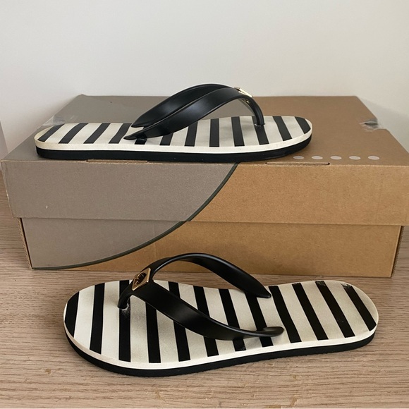 Kate Spade ♠️ Black/White Women Slide Slippers - SZ 5-6 - Picture 7 of 14
